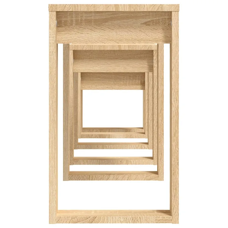 Tables gigognes 3 pcs Chêne sonoma Bois d'ingénierie - 9