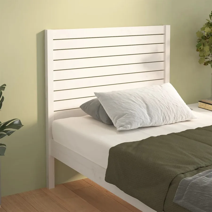 Tête de lit Blanc 96x4x100 cm Bois massif de pin - 4