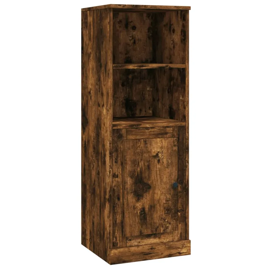 Buffet haut chêne fumé 36x35,5x103,5 cm bois d'ingénierie - 2