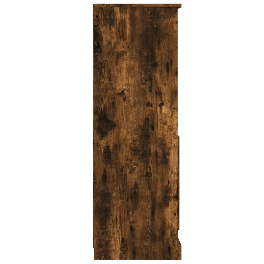 Buffet haut chêne fumé 36x35,5x103,5 cm bois d'ingénierie - 7