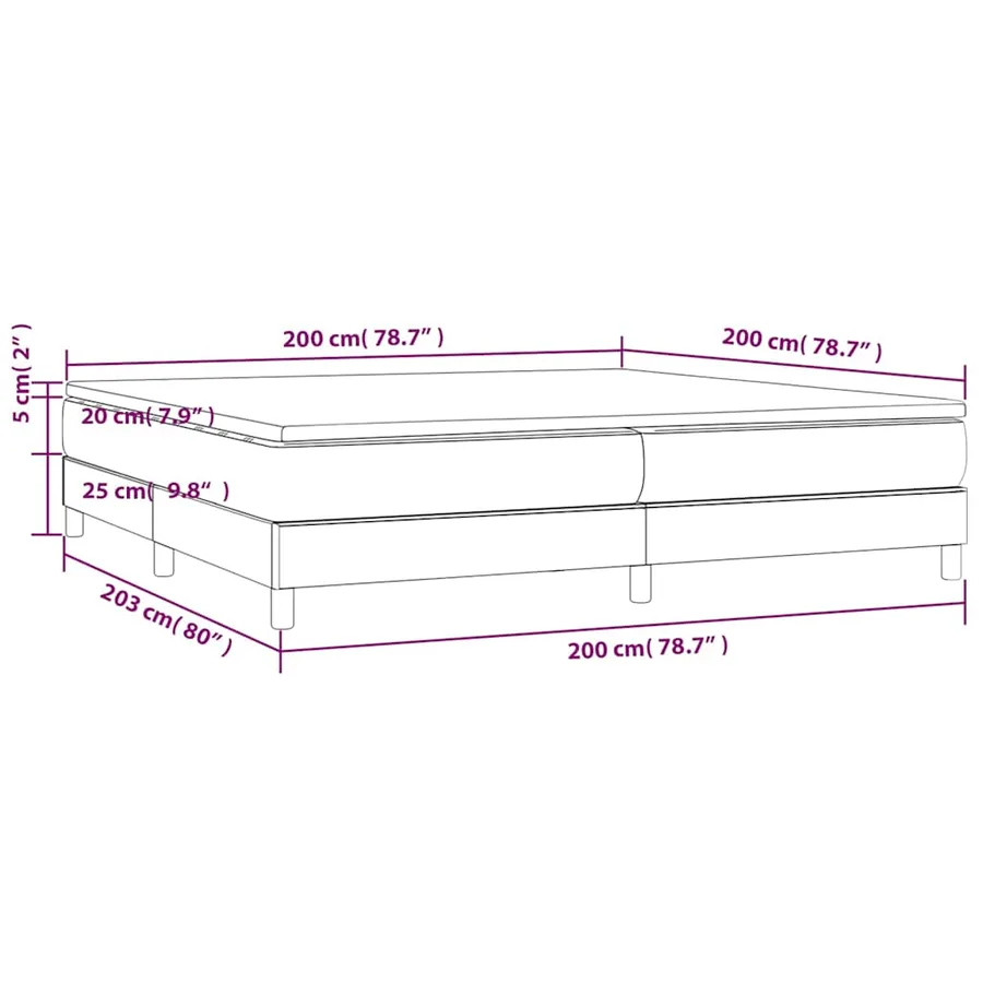 Sommier à lattes de lit et matelas Vert foncé 200x200cm Velours - 10