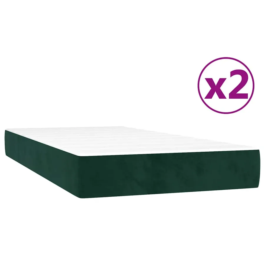 Sommier à lattes de lit et matelas Vert foncé 200x200cm Velours - 5