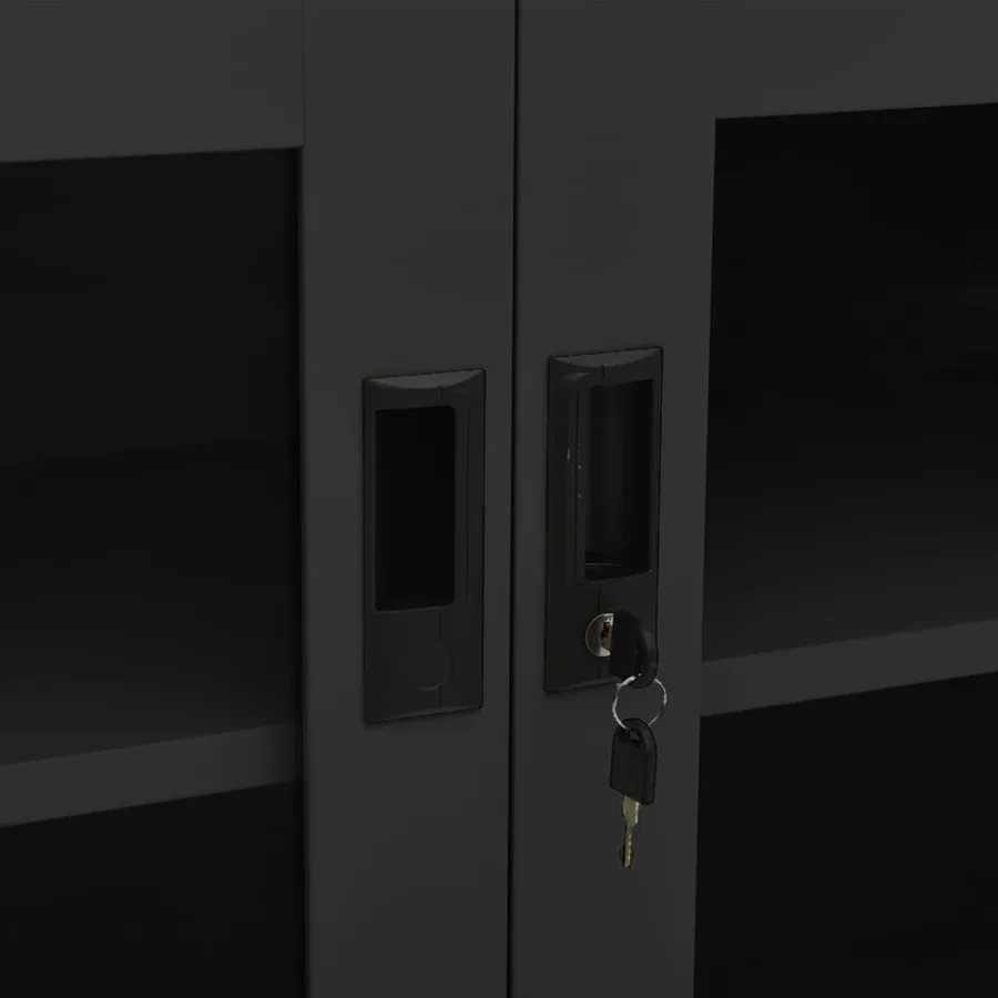 Armoire de bureau Anthracite 90x40x70 cm Acier - 6