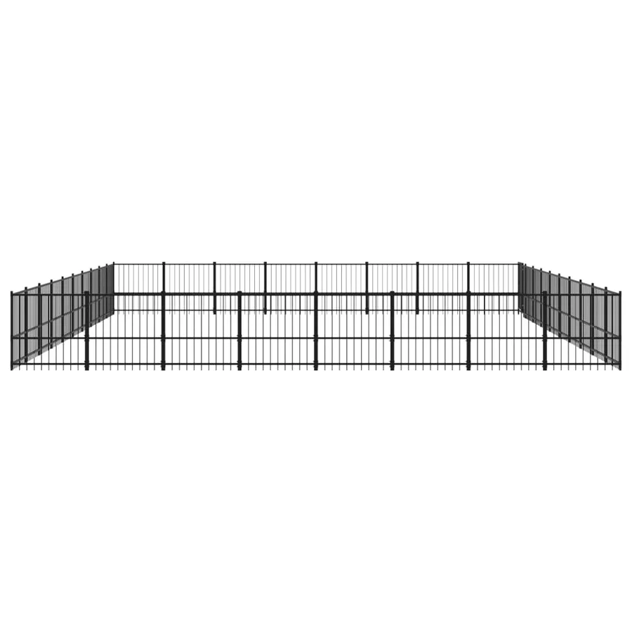 Chenil d'extérieur pour chiens Acier 75,27 m² - 4