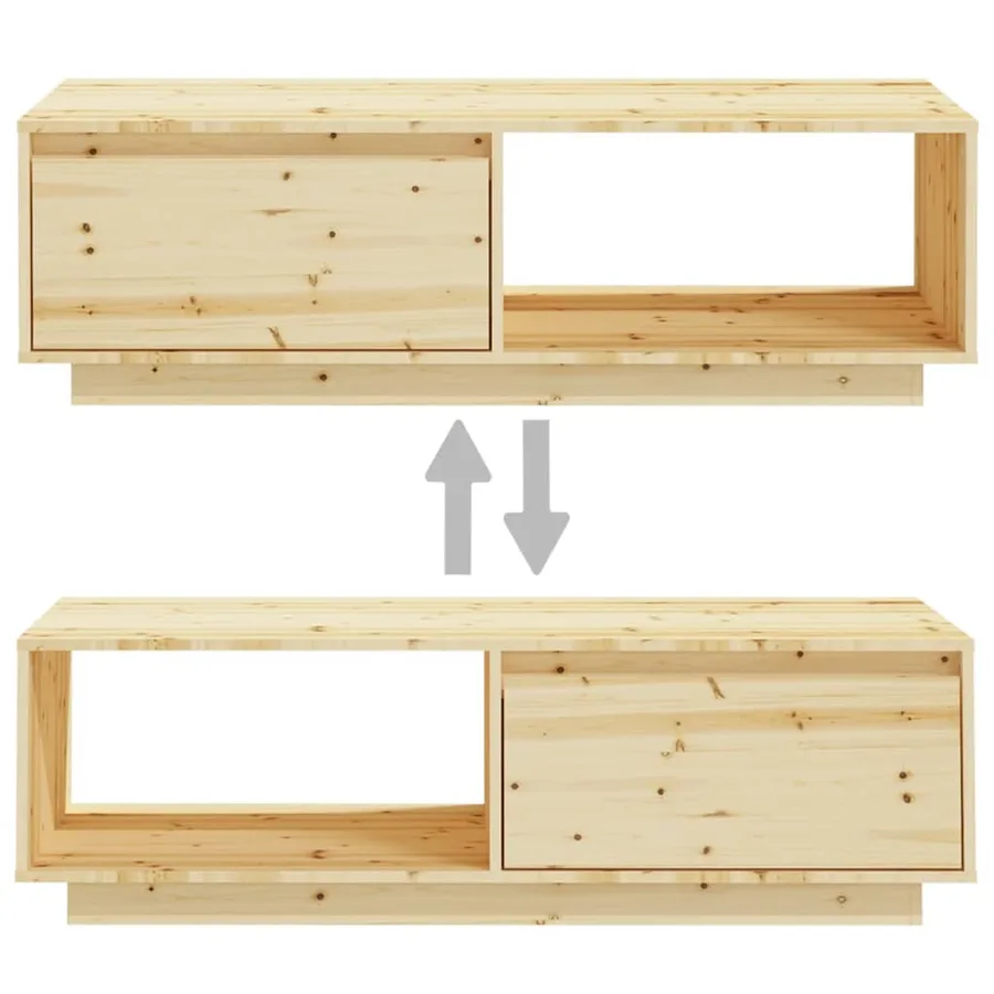 Table basse 110x50x33,5 cm bois de sapin massif - 9