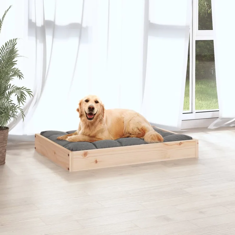 Lit pour chien 71,5x54x9 cm Bois de pin solide - 3