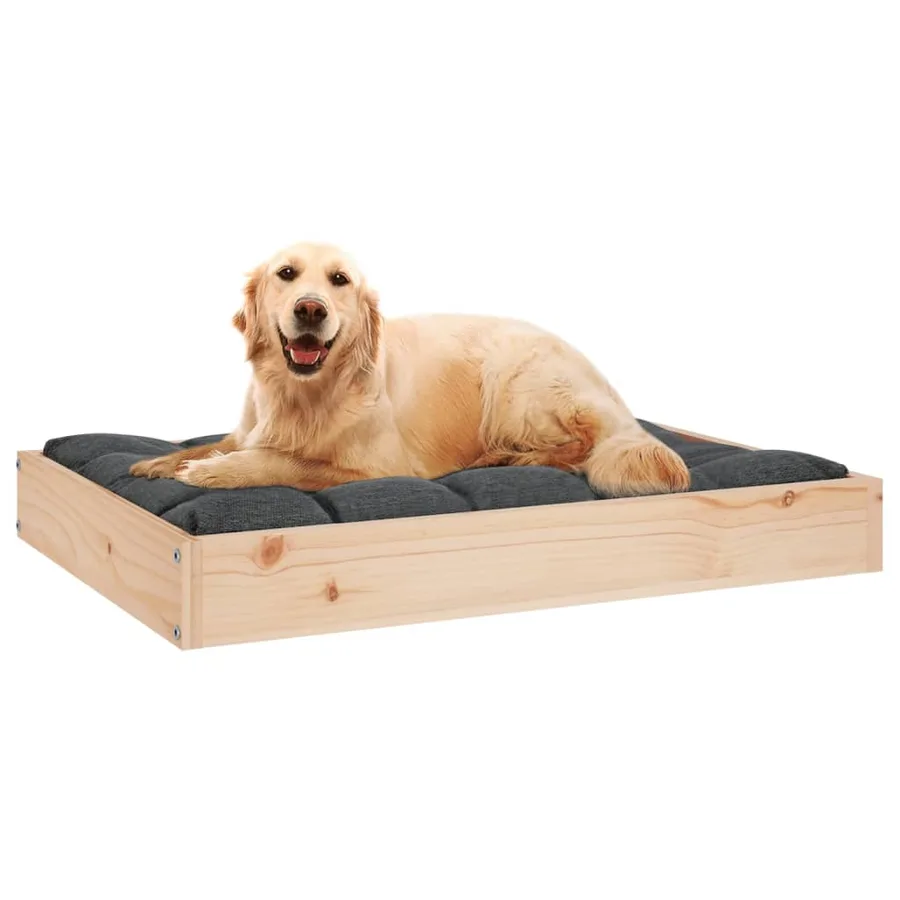 Lit pour chien 71,5x54x9 cm Bois de pin solide - 6