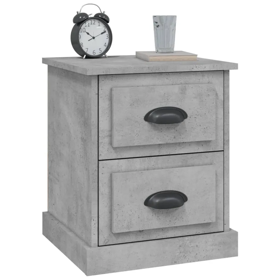 Tables de chevet 2 pcs gris béton 39x39x47,5 cm bois ingénierie - 5