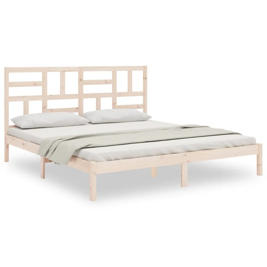 Cadre de lit sans matelas bois massif 200x200 cm - 2