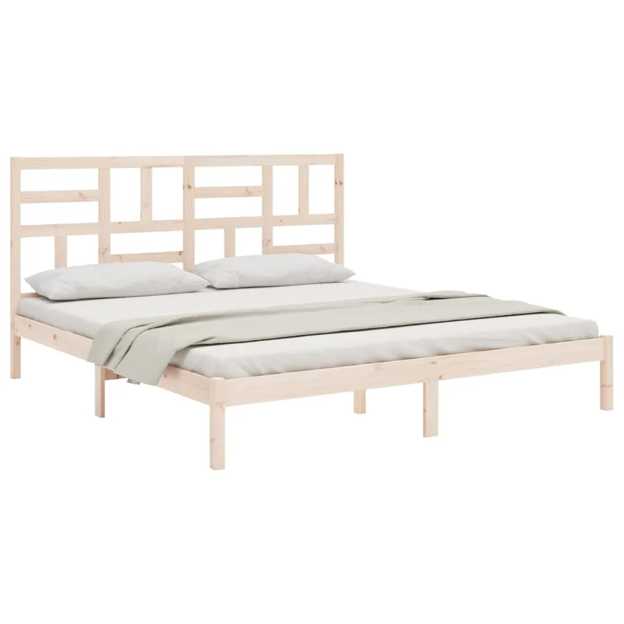 Cadre de lit sans matelas bois massif 200x200 cm - 3