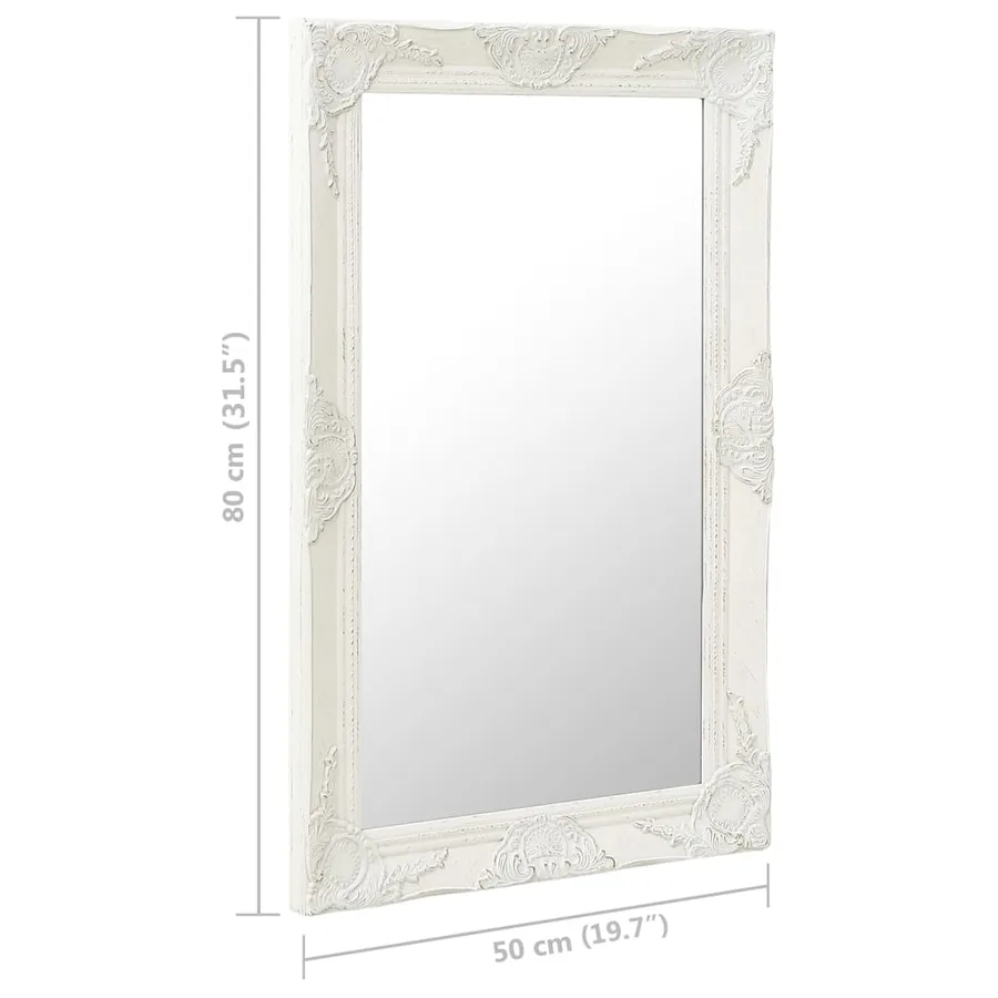Miroir mural style baroque 50x80 cm Blanc - 5