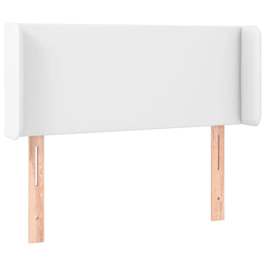 Tête de lit avec oreilles Blanc 83x16x78/88 cm Similicuir - 2