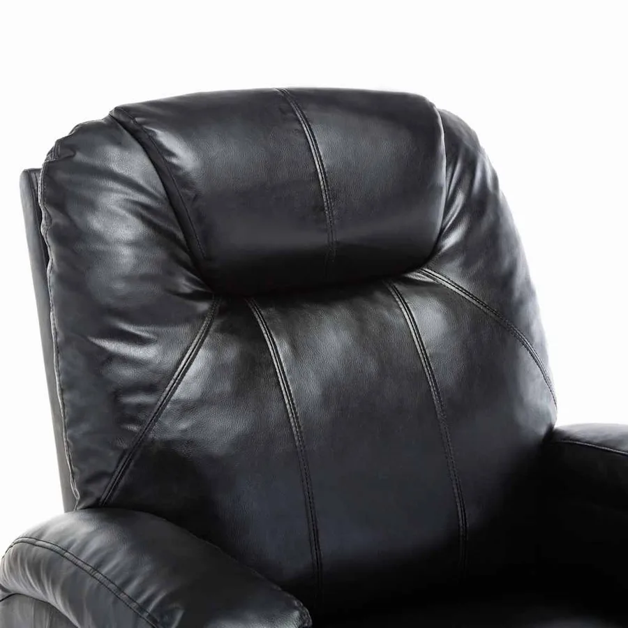 Fauteuil à bascule de massage Noir Similicuir - 8