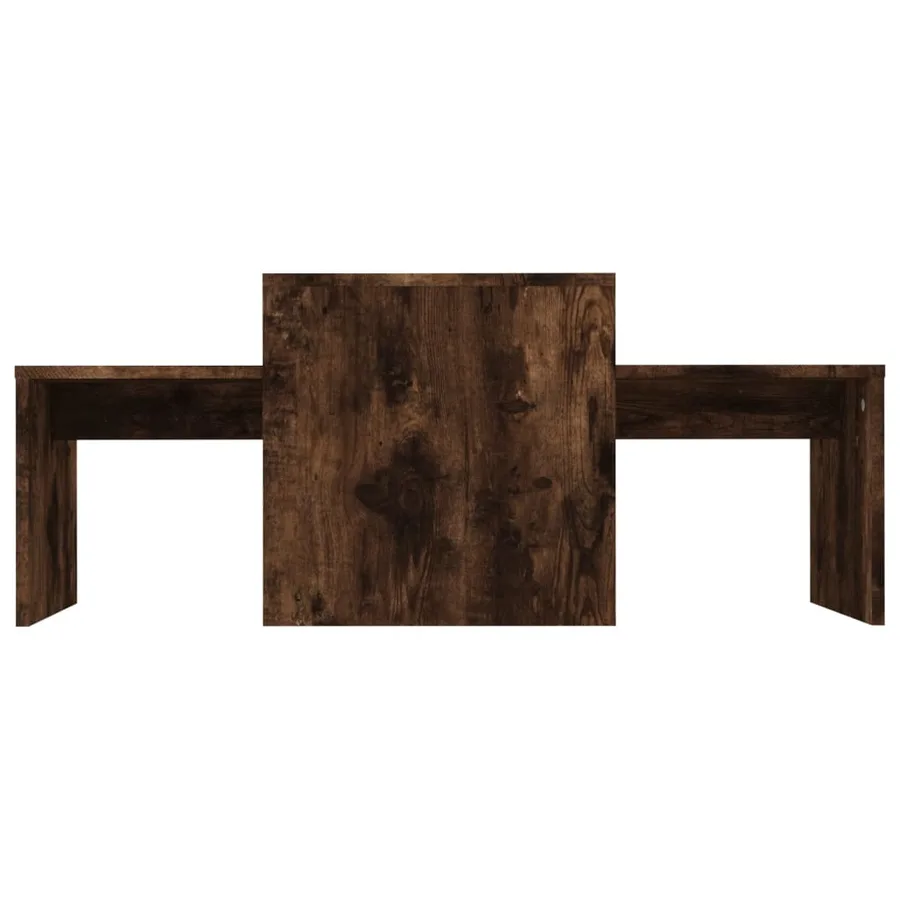 Ensemble table basse Chêne fumé 100x48x40 cm Bois d'ingénierie - 4