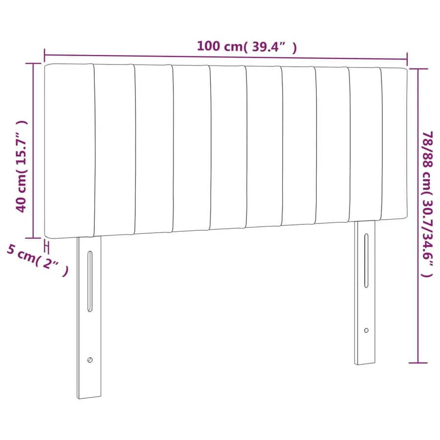 Tête de lit Crème 100x5x78/88 cm Tissu - 8