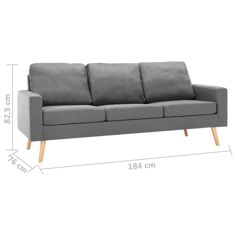 Ensemble de canapés 3 pcs Tissu Gris clair - 13