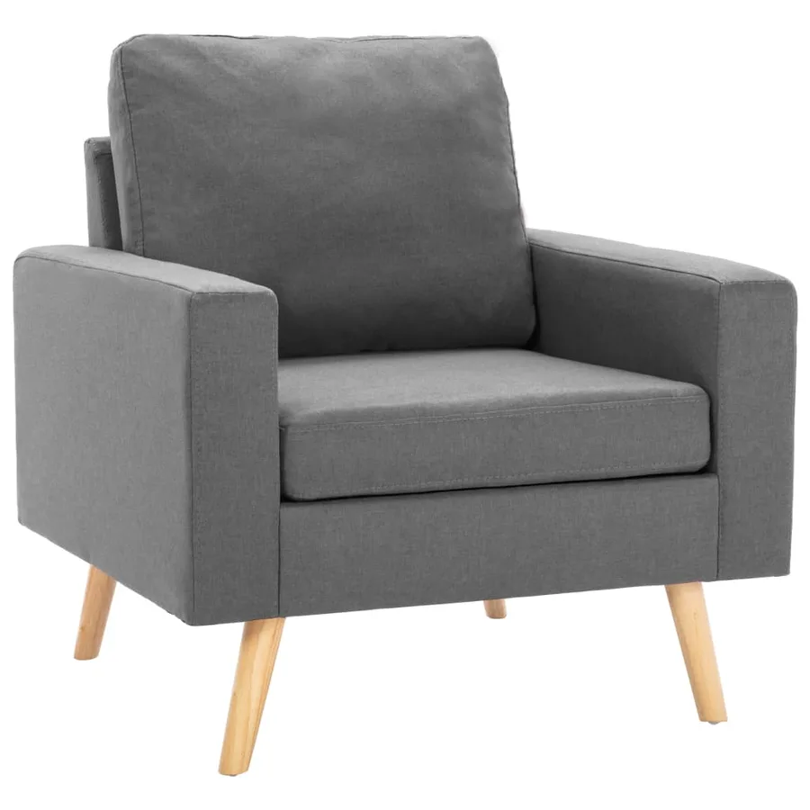 Ensemble de canapés 3 pcs Tissu Gris clair - 8