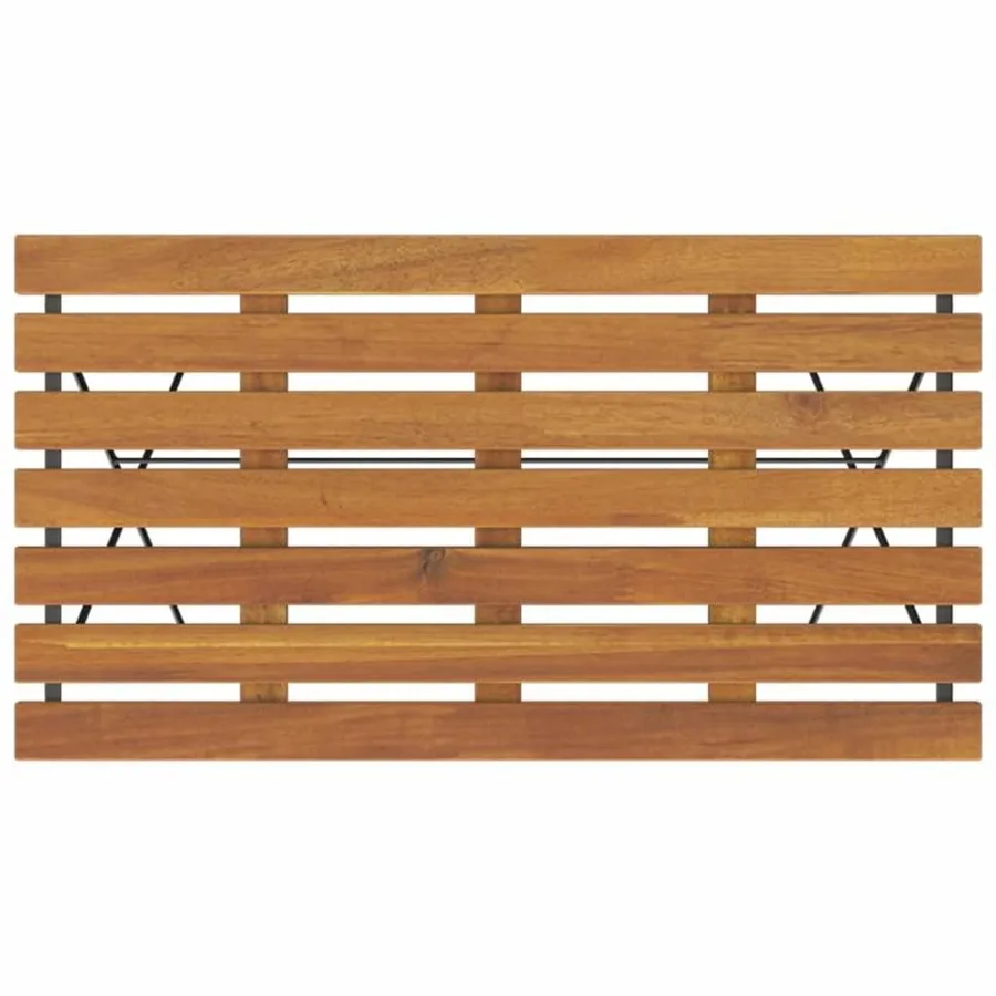 Ensemble de bistro pliable 7 pcs bois d'acacia solide et acier - 10