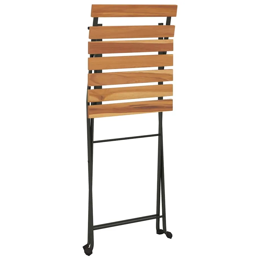 Ensemble de bistro pliable 7 pcs bois d'acacia solide et acier - 6