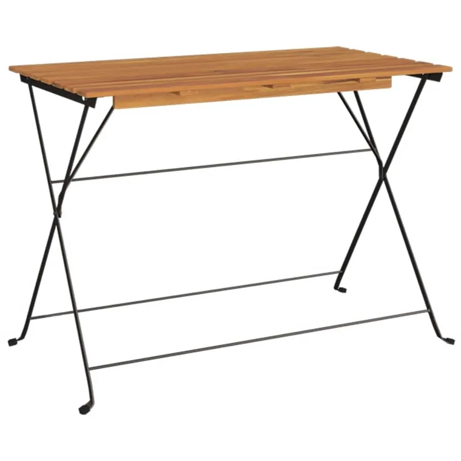 Ensemble de bistro pliable 7 pcs bois d'acacia solide et acier - 8