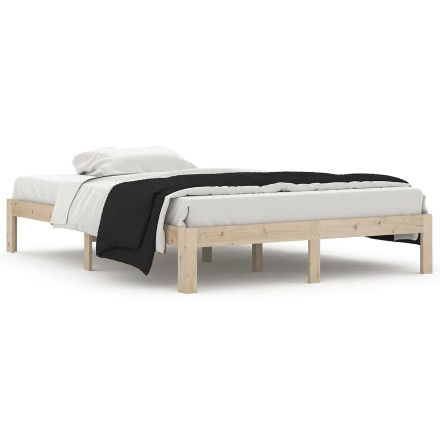 Cadre de lit sans matelas bois massif de pin 140x200 cm - 2