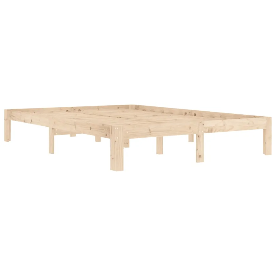 Cadre de lit sans matelas bois massif de pin 140x200 cm - 3