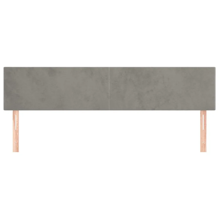 Têtes de lit Gris clair 160x5x78/88 cm Velours - 3