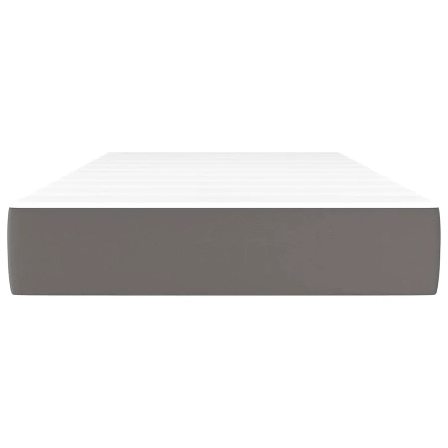 Matelas de lit à ressorts ensachés fermeté moyenne Gris 90x200x20 cm Similicuir - 3
