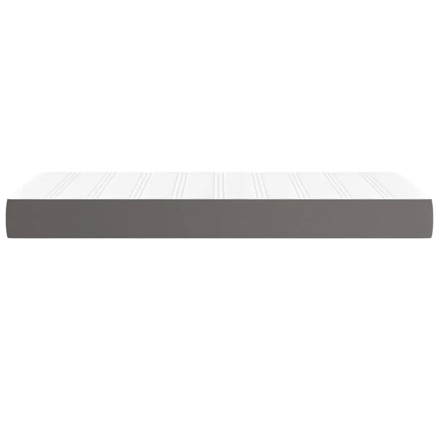 Matelas de lit à ressorts ensachés fermeté moyenne Gris 90x200x20 cm Similicuir - 4
