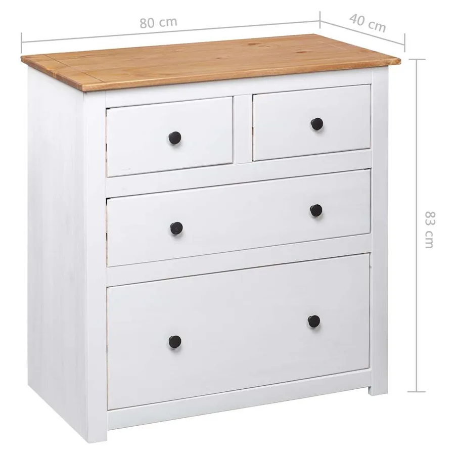 Buffet Blanc 80x40x83 cm Pin Gamme Panama - 9