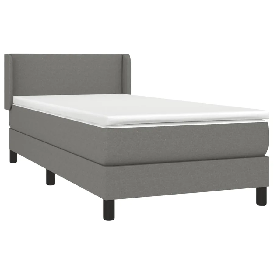 Sommier à lattes de lit avec matelas Gris foncé 100x200cm Tissu - 3
