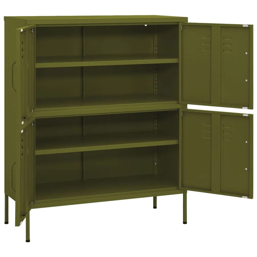 Armoire de rangement Vert olive 80x35x101,5 cm Acier - 6