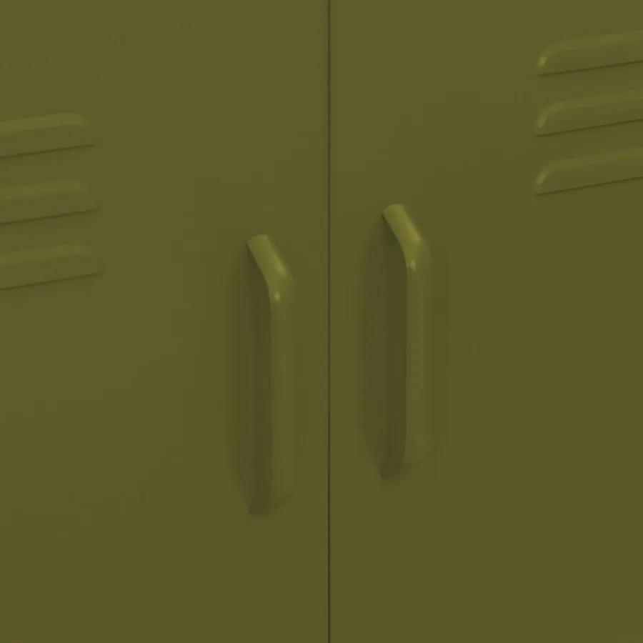 Armoire de rangement Vert olive 80x35x101,5 cm Acier - 8