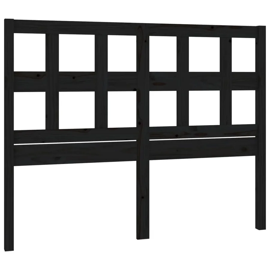 Tête de lit Noir 125,5x4x100 cm Bois massif de pin - 2