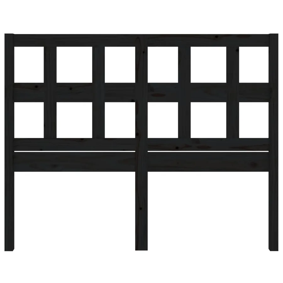 Tête de lit Noir 125,5x4x100 cm Bois massif de pin - 4