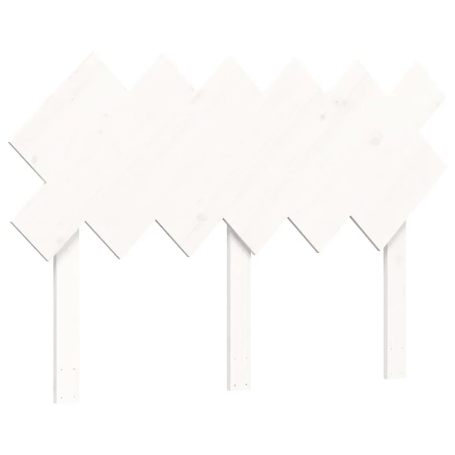 Cadre de lit sans matelas blanc bois de pin massif - 10