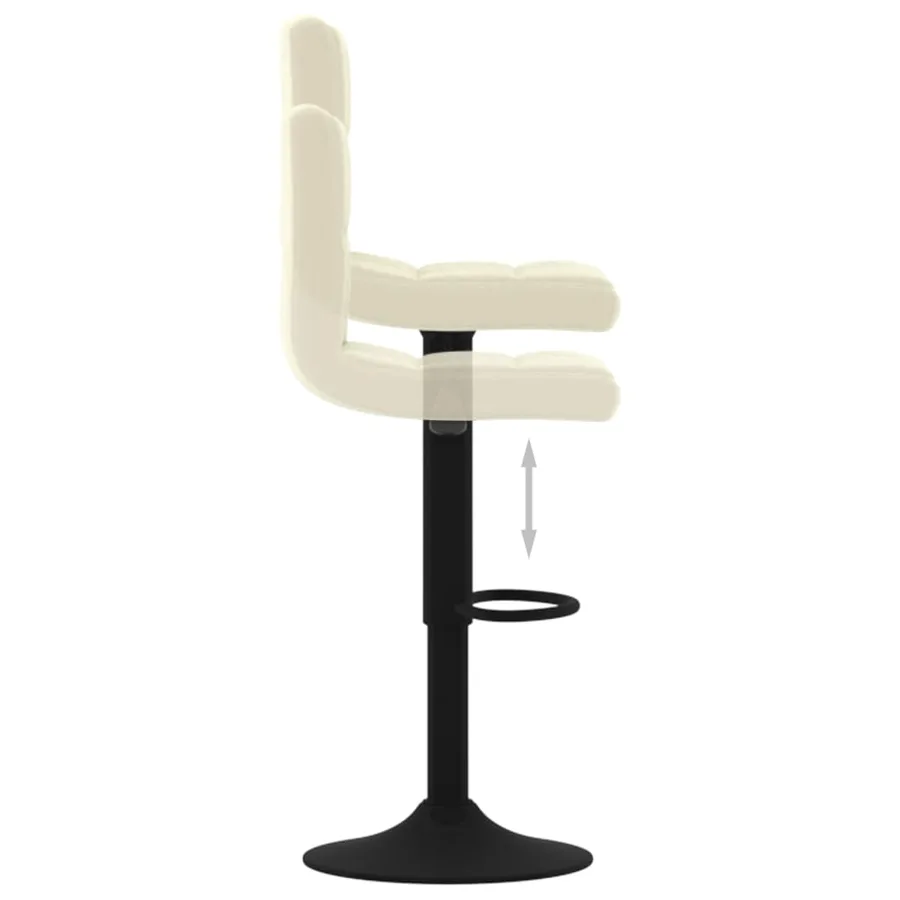 Tabourets de bar lot de 2 crème velours - 7