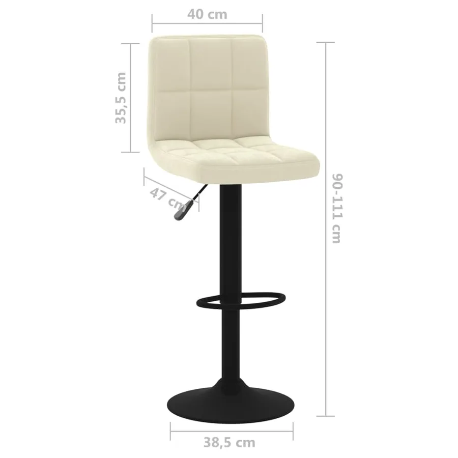 Tabourets de bar lot de 2 crème velours - 9