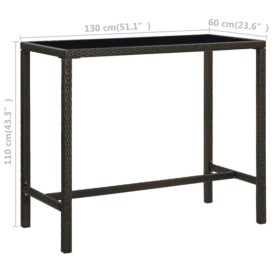 Ensemble de bar de jardin 5 pcs Résine tressée Marron - 11