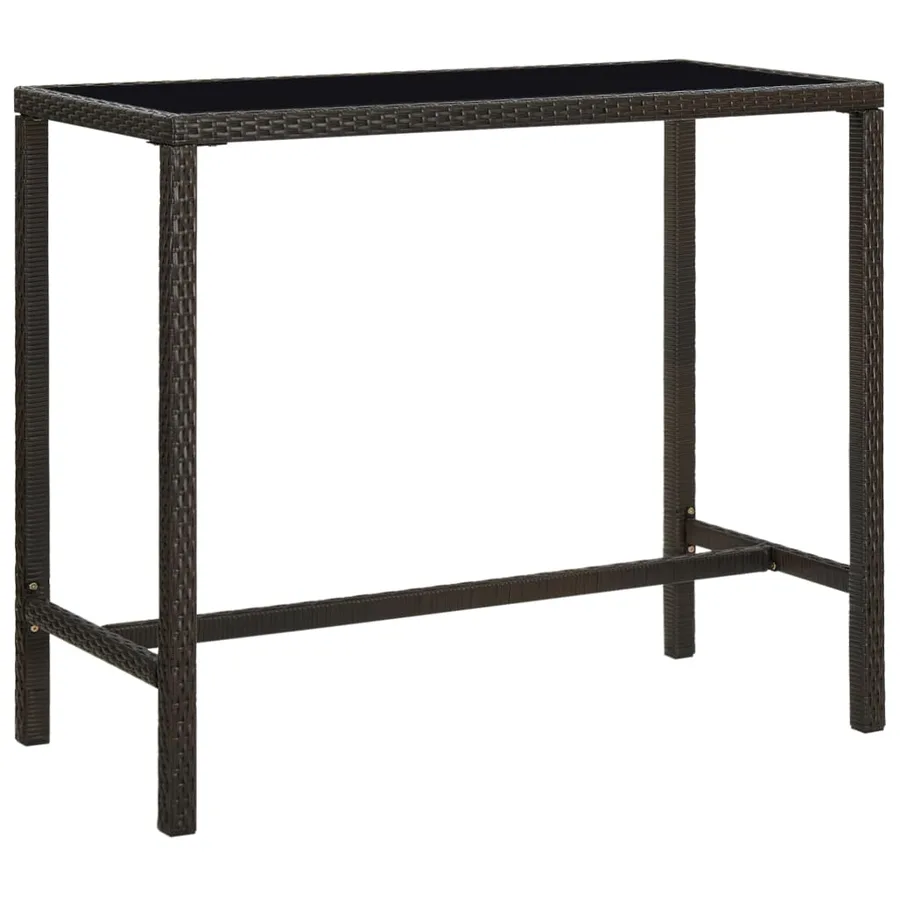 Ensemble de bar de jardin 5 pcs Résine tressée Marron - 3