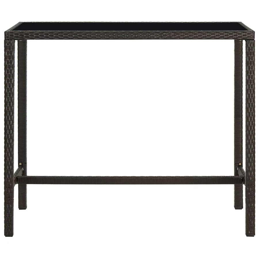 Ensemble de bar de jardin 5 pcs Résine tressée Marron - 4