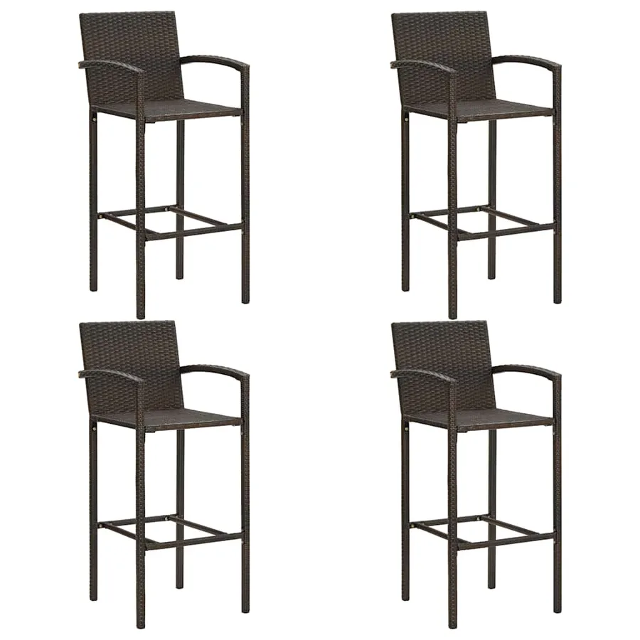 Ensemble de bar de jardin 5 pcs Résine tressée Marron - 6