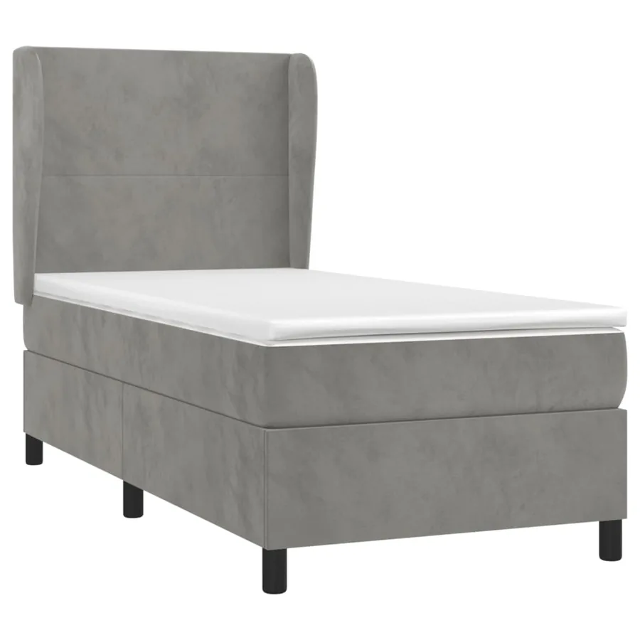 Sommier à lattes de lit et matelas Gris clair 80x200 cm Velours - 3