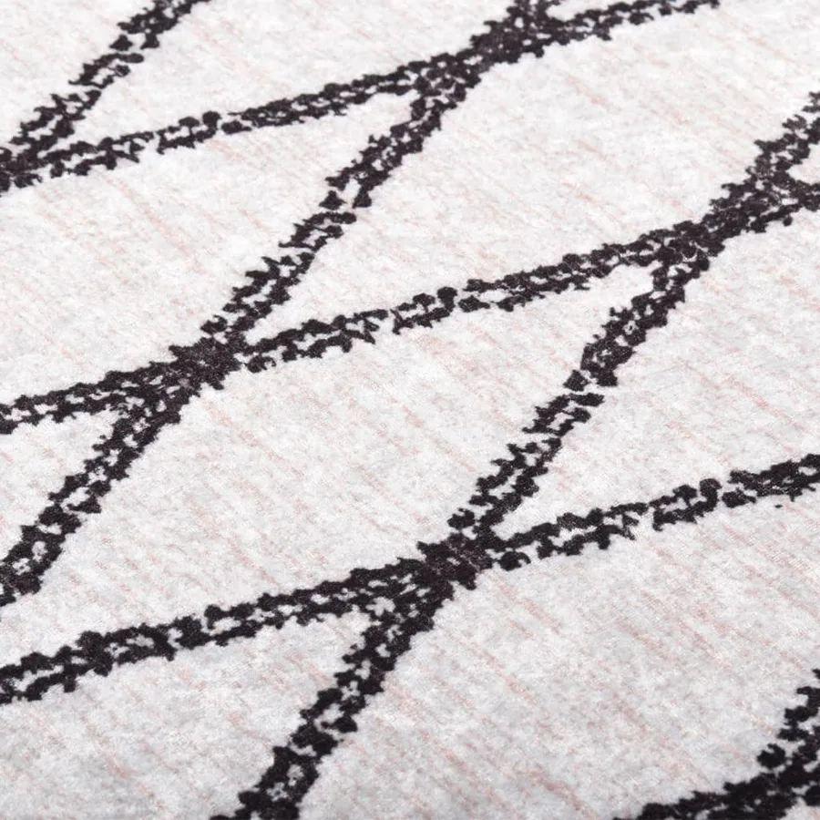 Tapis lavable 160x230 cm noir et blanc - 4