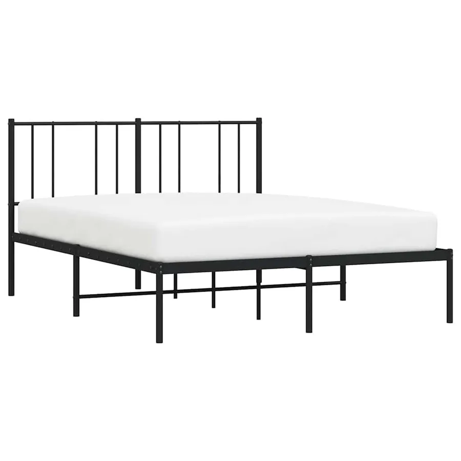 Cadre de lit métal sans matelas avec tête de lit noir 140x190cm - 5