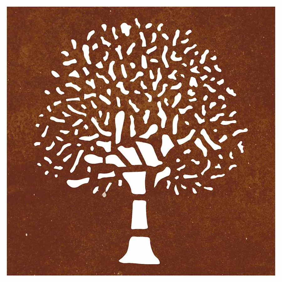 Décoration murale jardin 55x55 cm acier corten design d'arbre - 4