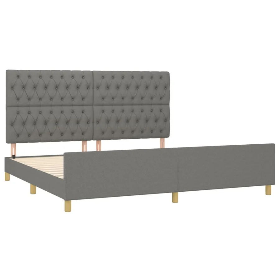 Cadre de lit sans matelas avec tête de lit 200x200 cm tissu - 4