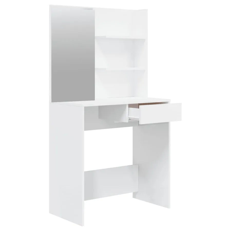 Ensemble de coiffeuse Blanc brillant 74,5x40x141 cm - 5