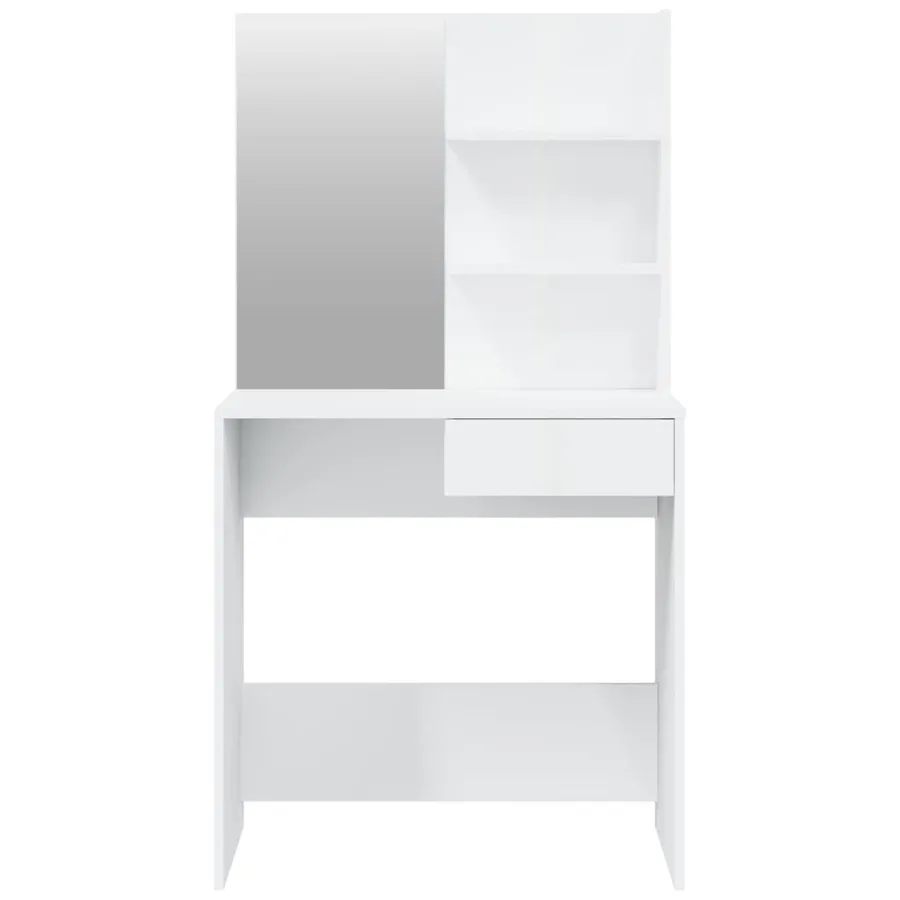 Ensemble de coiffeuse Blanc brillant 74,5x40x141 cm - 6
