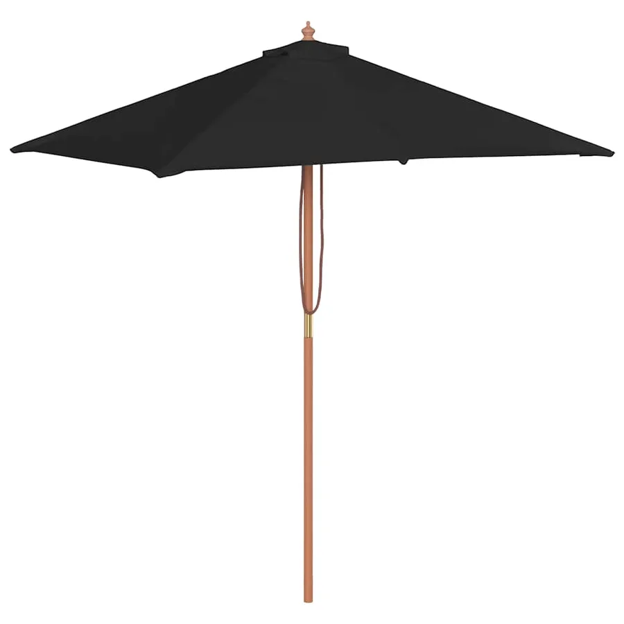 Parasol de jardin avec mât en bois noir 150x200 cm - 2